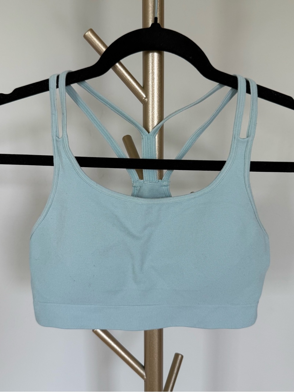 Zella Light Blue Seamless Strappy Sports Bra